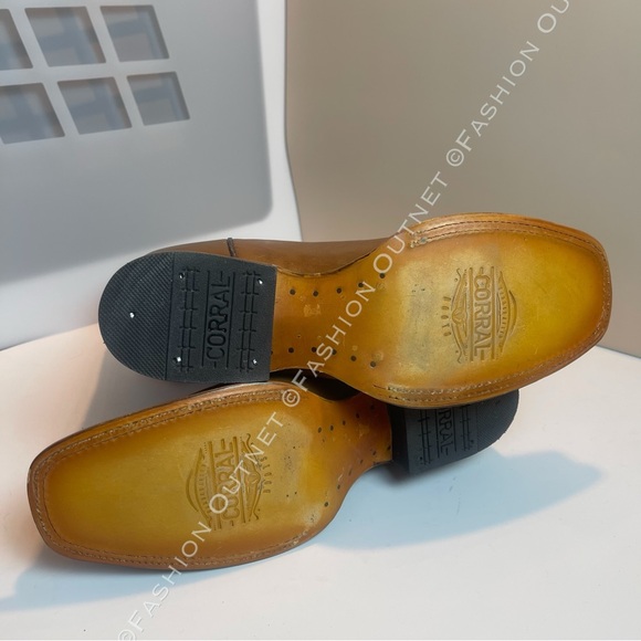 Corral Women's Saddle Cowhide Square Toe Western Boots Denim Embroidery Sz 10 - Picture 8 of 16